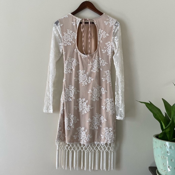 REVOLVE Majorelle Filaree Fringe Dress in Ivory - Picture 3 of 8
